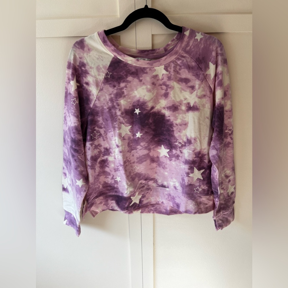 Wildfox Women’s‎ NWT Purple Tie Dye Stars Crew Neck Sweatshirt Size Large